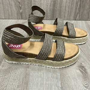 NWOT POP Paradiso Platform Espadrille Sandal Ankle Strap 10M
